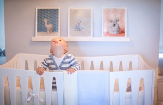 decoração de parede com motivos animais interior de quarto de bebê para trigêmeos