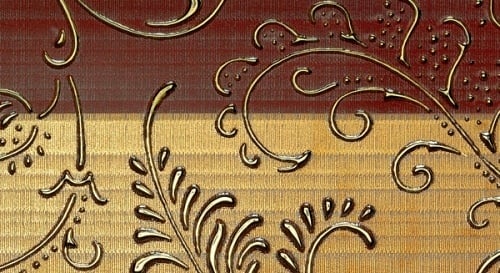 Ladrilhos de banheiro com ornamentos de ceramica de íris dourada