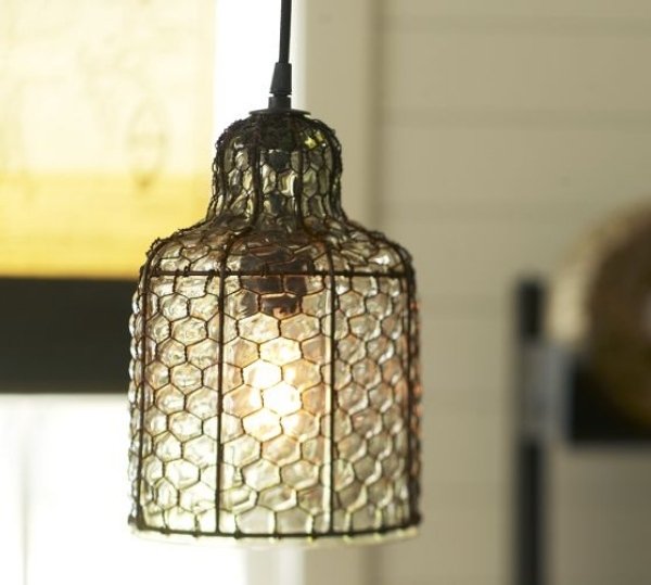 Candeeiro de jardim com ideias modernas em arame de vidro