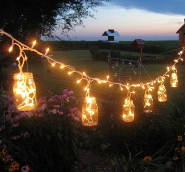 iluminação de jardim luzes de fada - lanternas penduradas