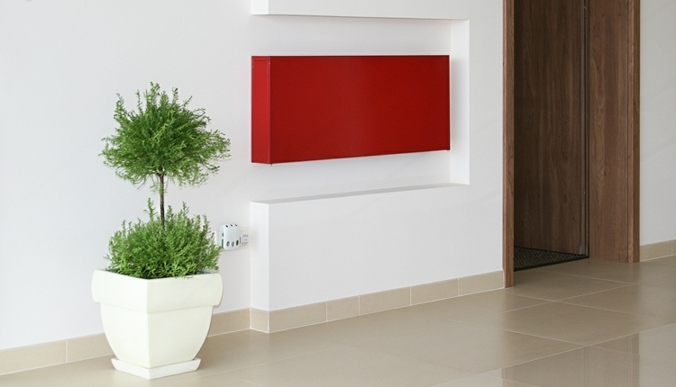 decoração parede vermelho aquecimento ideia moderno convector