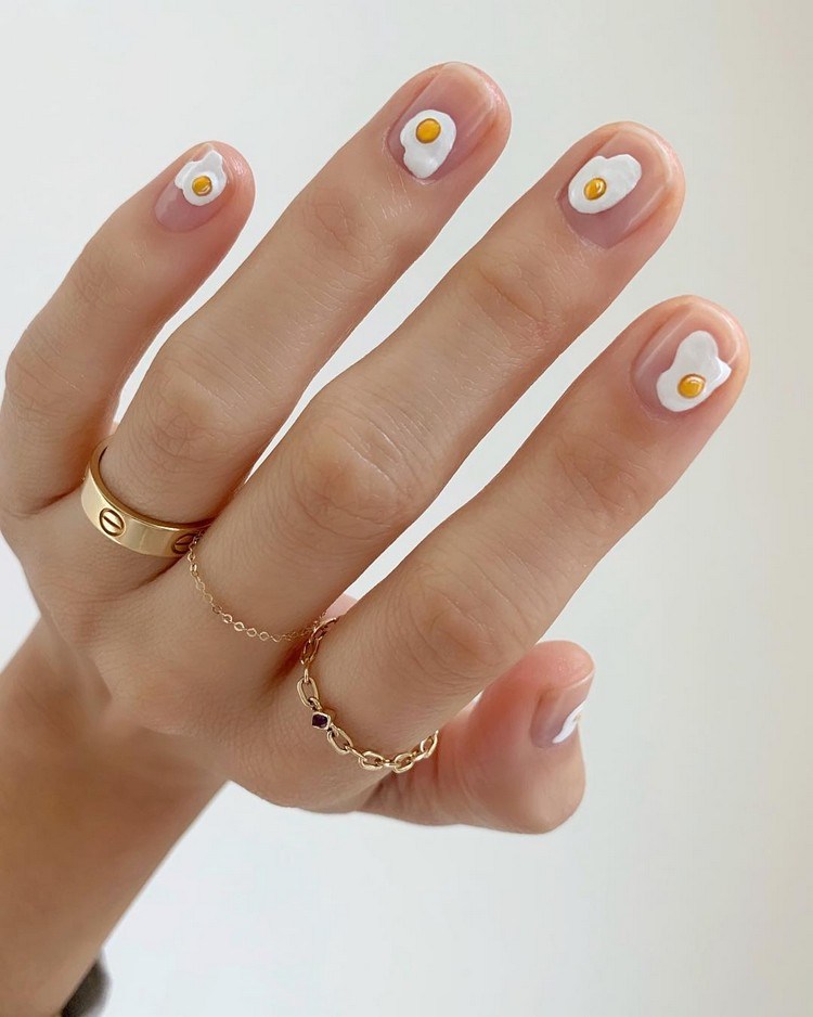 Páscoa unhas idéias tendências em unhas primavera 2021 Eggshell Nails