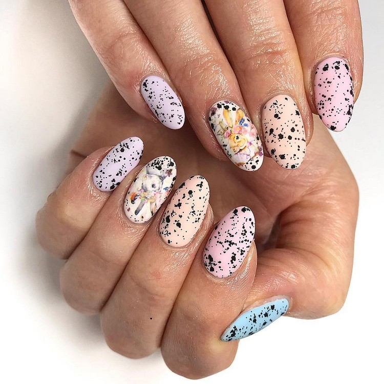 Idéias de design de unhas de Páscoa Tendências de unhas Primavera 2021 Tendência de unhas em casca de ovo