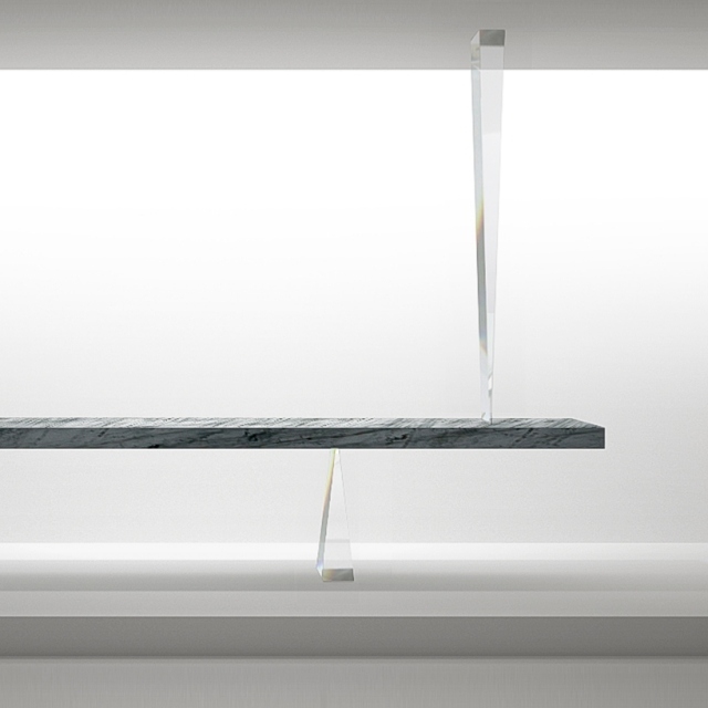 Mesa de jantar de design feita de mármore acrílico agravic tokujin yoshioka