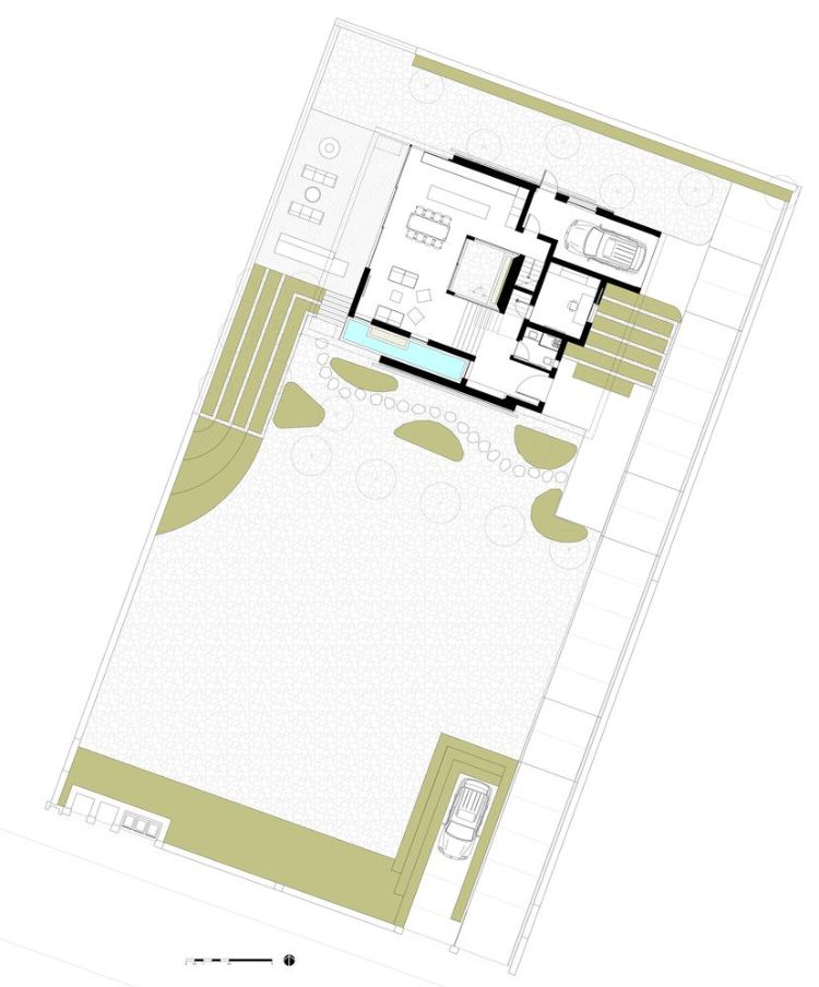 casa feita de material reciclado eco360 construção sustentável eficiência casa plus energy house plus energy house fachada tiras de madeira planta em forma de v