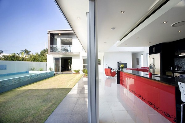 cozinha vermelha interior moderno