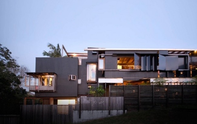 janela de varanda com fachada estreita de edifício residencial moderno austrália