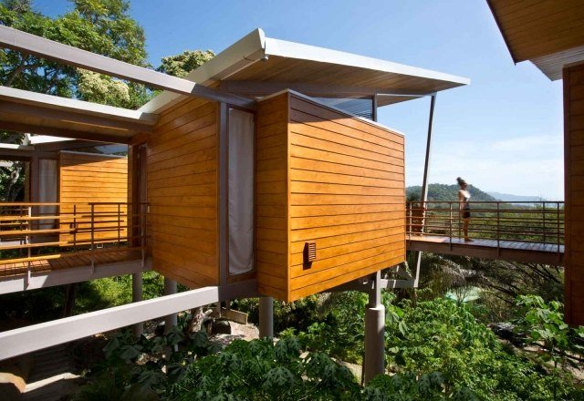 Arquitetura de casas costeiras na costa do Pacífico florestal da costa rica
