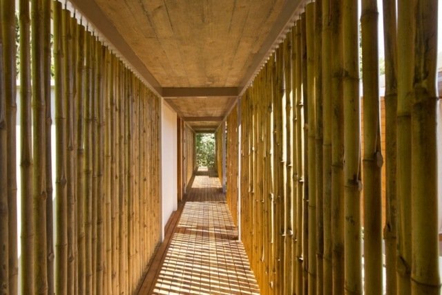 Casa no corredor da floresta tropical design-hastes de bambu-flotanta