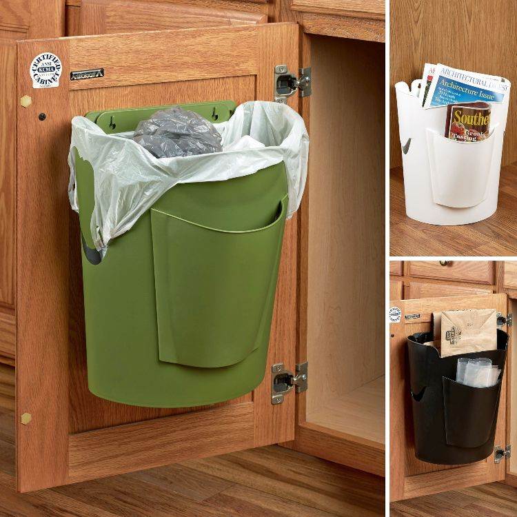 latas de lixo embutidas dicas de design de casas criativas sacos de lixo lixeira esconder a porta do armário