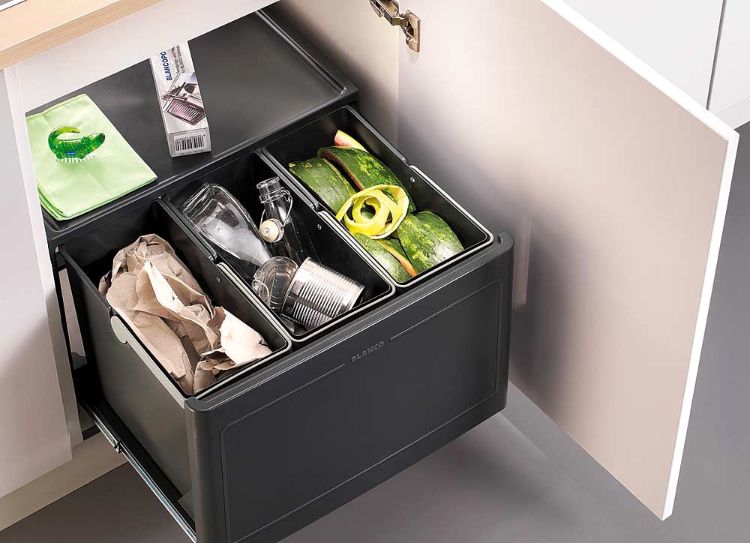 lata de lixo embutida dicas de design de casa criativa ikea gaveta extraível armazenamento de lixo recipiente de plástico resíduos de cozinha
