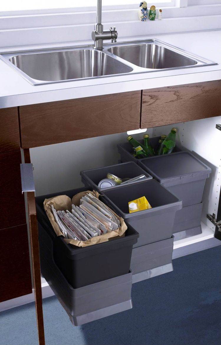 lata de lixo instalação armários de cozinha conversão design de interiores ideias de cozinha armazenar várias vezes pia da cozinha lixo da cozinha