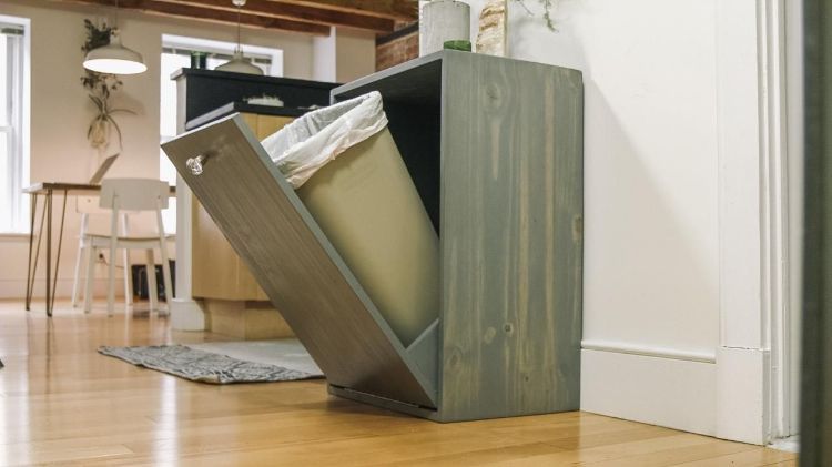 lata de lixo embutida dicas de design de casas criativas gaveta dobrável sala de jantar esconder