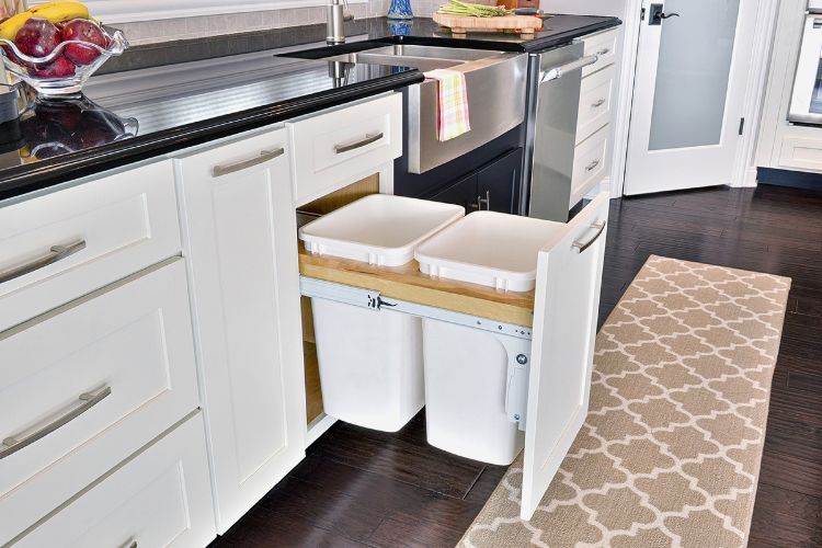 lata de lixo embutida Ikea house design criativo dicas gaveta gaveta compartimento 2 compartimento