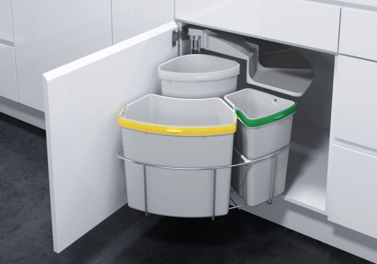 lixeira recuada lixeira criativa ikea house design dicas gaveta extraível lata de lixo recipiente de plástico