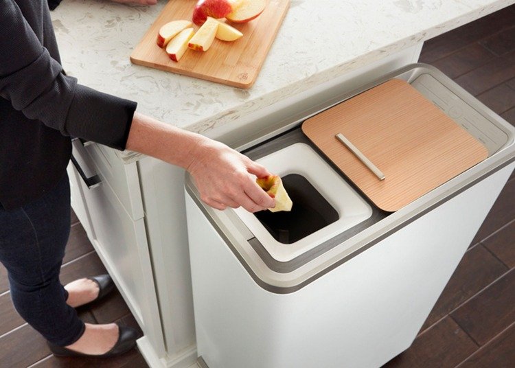 instalação lata de lixo dicas de design de casas criativas resíduos de cozinha composto de lixo reciclar comida zero