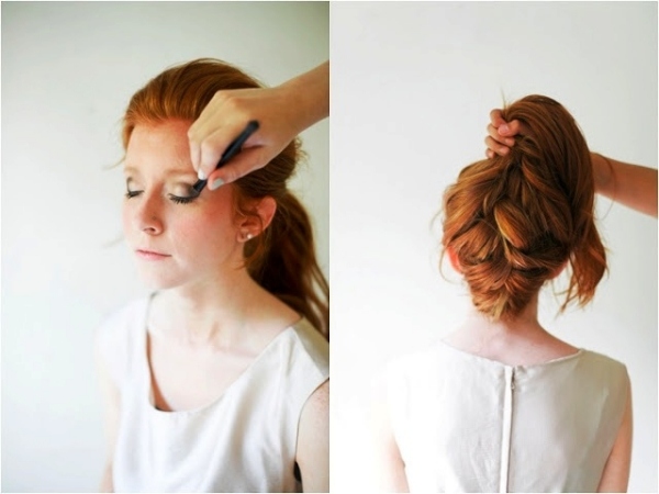 Instruções-ruivo-cabelo-coque-penteado