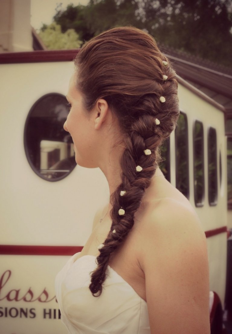 penteado de noiva trançado acessórios de trança francesa acessórios de cabelo