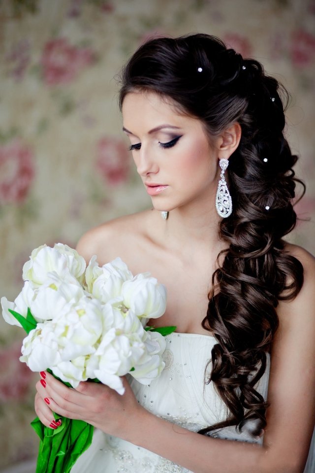 pérolas de cabelo comprido de trança de noiva