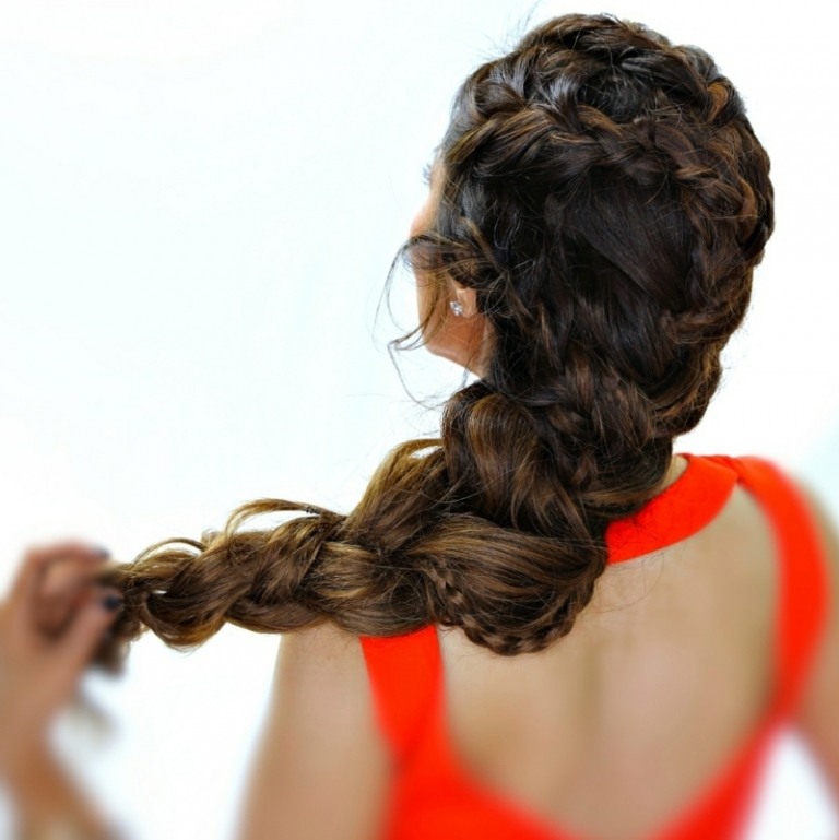 noiva trança penteado trança desenho morena estilo casamento