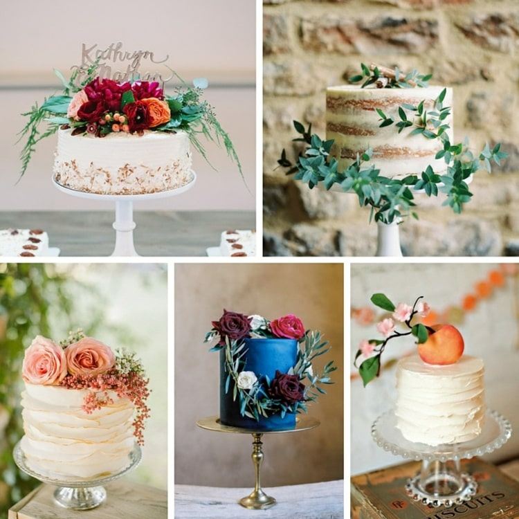 Crie pequenos bolos de casamento simples em um nível - belas ideias minimalistas