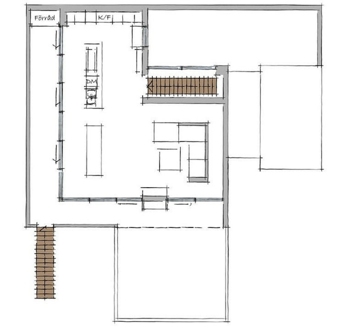 Projeto de construção Suécia Distribuição de quartos Sketch