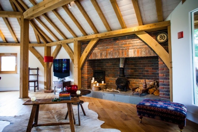 Mobiliário-casa-estilo-moderno-chaminé-design aberto