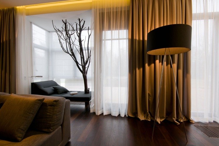mobília com cortinas de veludo quarto