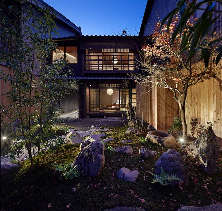 casa de hóspedes jardim zen japonês em kyoto