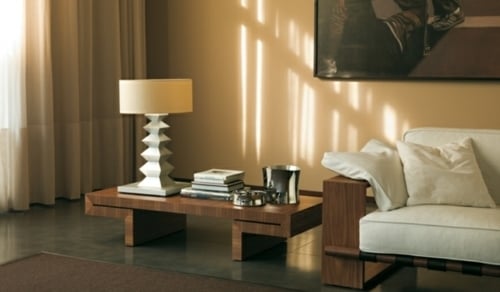 mesa de centro baixa de madeira sala de estar - estilo italiano