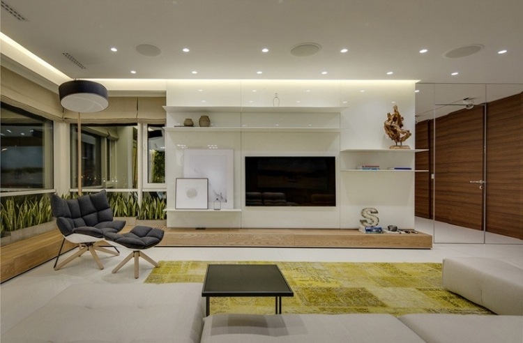 Idéias de decoração com iluminação natural para sala de estar, TV e teto com iluminação natural