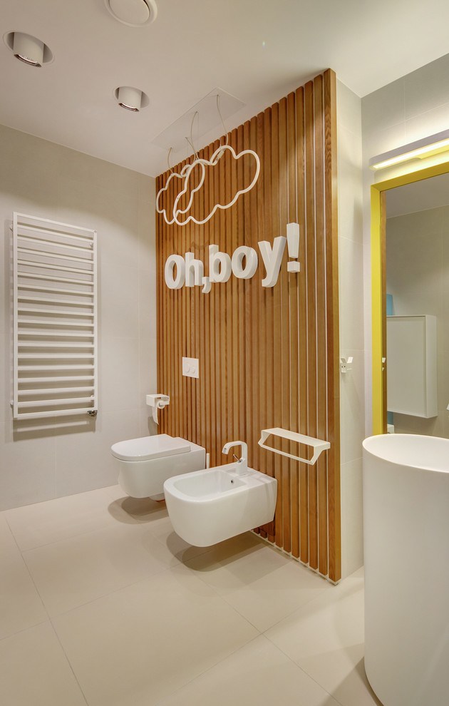 decoração ideias-natureza-aparência-banheiro-ripas de madeira-parede-schirft-deco