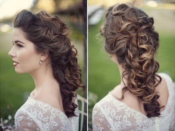 Cachos de cabelo abertos, ideias de penteados de noiva tendências de 2014