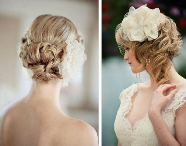 updos penteados trançados acessórios de cabelo - flores de tecido