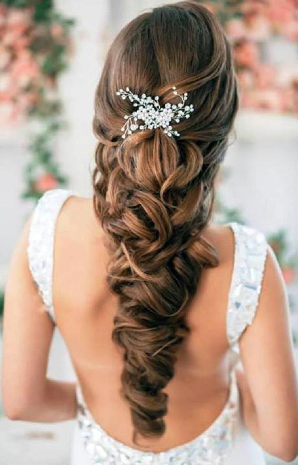 chique casamento penteado tranças penteados ideias - cabelos longos - broches de cabelo