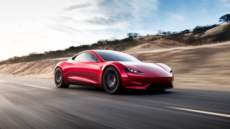 carro esportivo elétrico tesla roadster modelo 2020