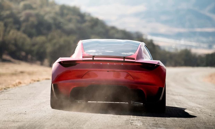 carro esportivo elétrico tesla roadster design vista do carro