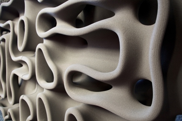 materiais de inovações em painéis acústicos de parede envolvente impressos em 3D a partir de areia