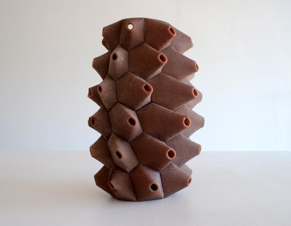 Materiais inovadores Hex-Tower - em impressão 3D reciclada - madeira dura e macia
