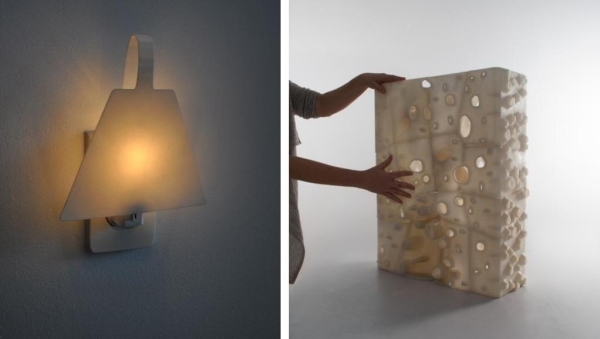 moderna lâmpada de parede de náilon geo-tubo tela impressa em 3D