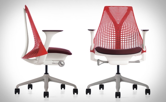 ergonômico-cadeira-escritório-SAYL-Herman-Miller-red-base-black