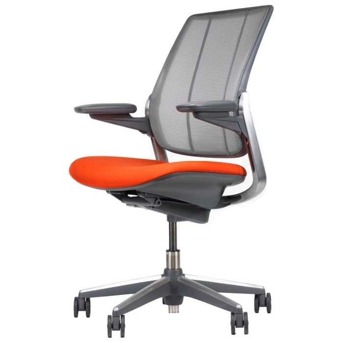 ergonômico-cadeira-escritório-vermelho-assento-Humanscale-Diffrient-World-Chair