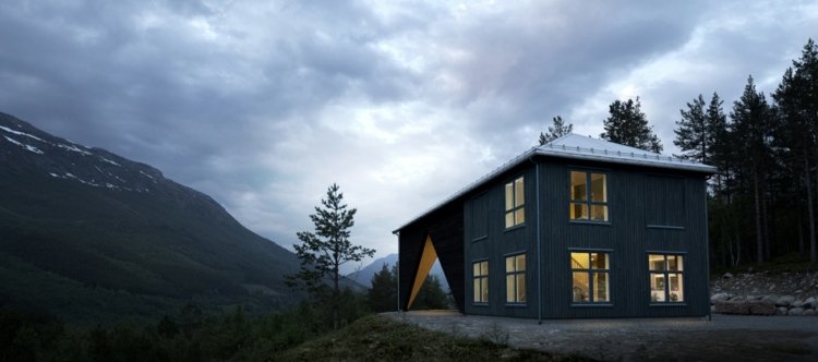 Casa Escandinava Expansível - A varanda pode ser adicionada à casa mais tarde
