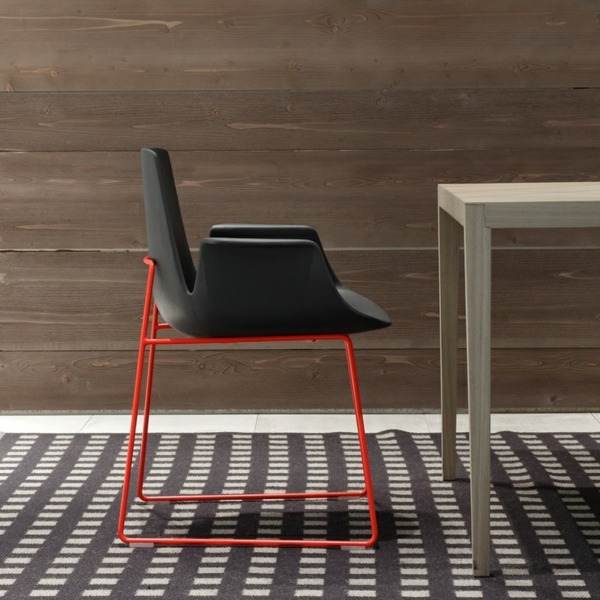 Cadeiras de sala de jantar preto vermelho design italiano Poliform