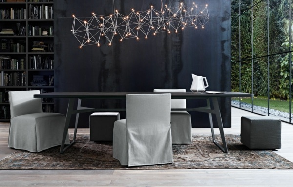 ideias ecléticas de design de iluminação para salas de jantar