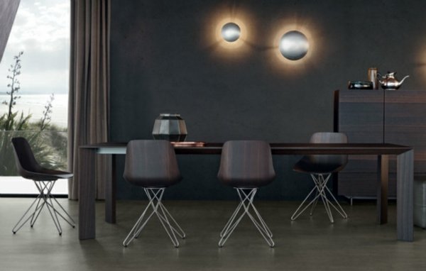 Cadeiras de design Poliform Itália coleção metal madeira