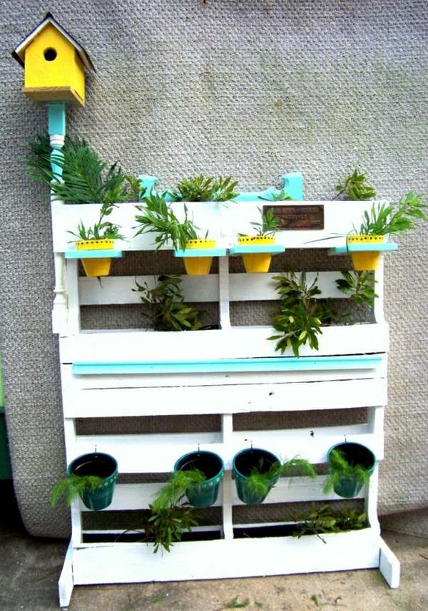Caixa para plantador de casa de pássaros de jardim com móveis suspensos