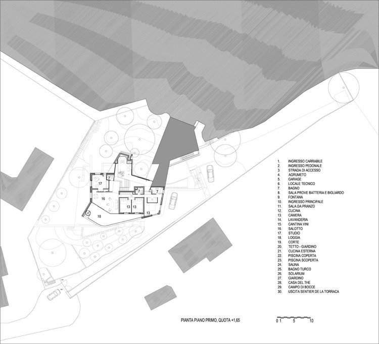 extenso-telhado-greening-plan-layout-plot-modern-architecture