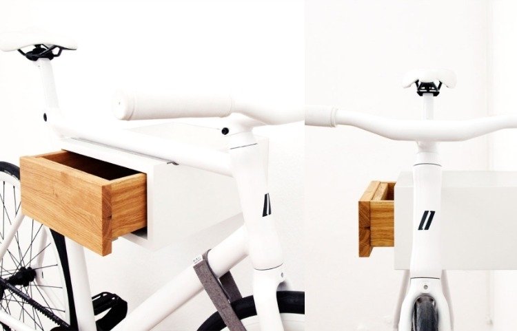 suporte de bicicleta-parede-construa-você-ideias-design-branco-madeira-gaveta-minimalista