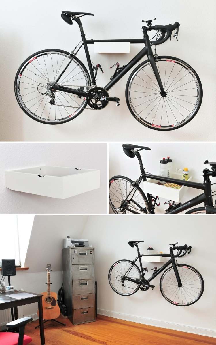suporte de bicicleta-parede-construa-você-ideias-branco-retangular-prateleira de armazenamento-preto